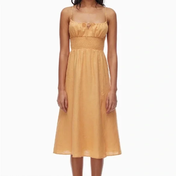 Aritzia Light Orange Midi Dress - Picture 1 of 2